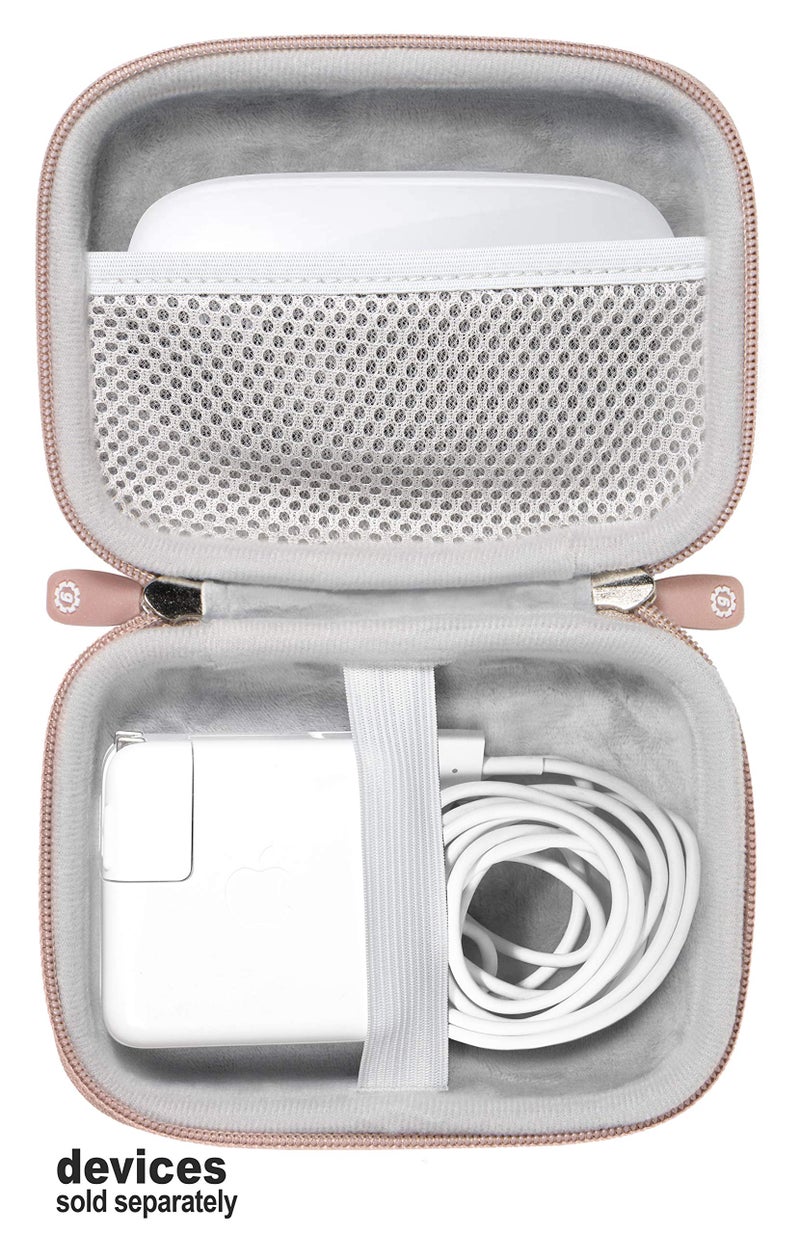 GETGEAR case for MacBook Magsafe/Magsafe 2 Charger Adapter, Magic Mouse 1, 2, Lightning Hub, Type C and USB Hub, Card Reader, All in one Carrying Solution (Rose Gold) - Image 3